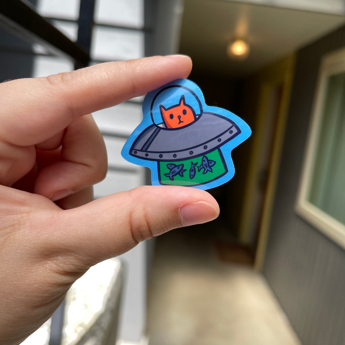 Cat UFO Sticker