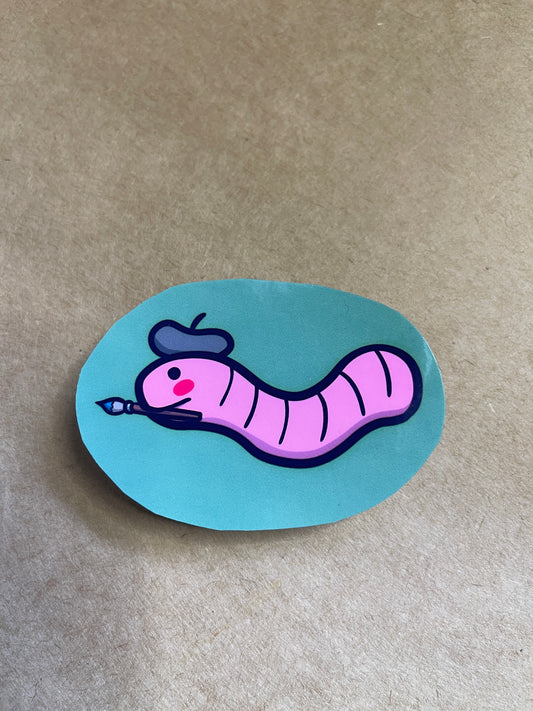 Worm Artist Sticker