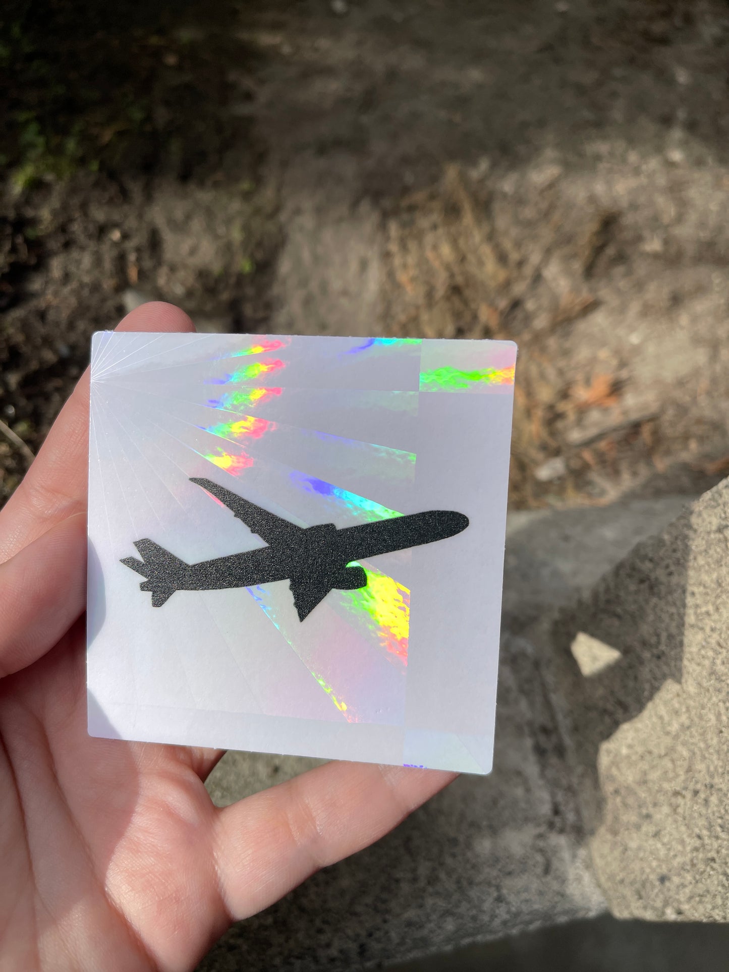 Plane Rainbow Window Cling