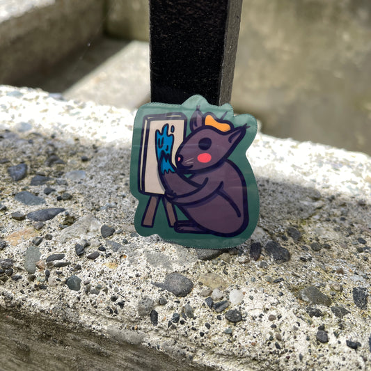 Squirrel Artist Sticker