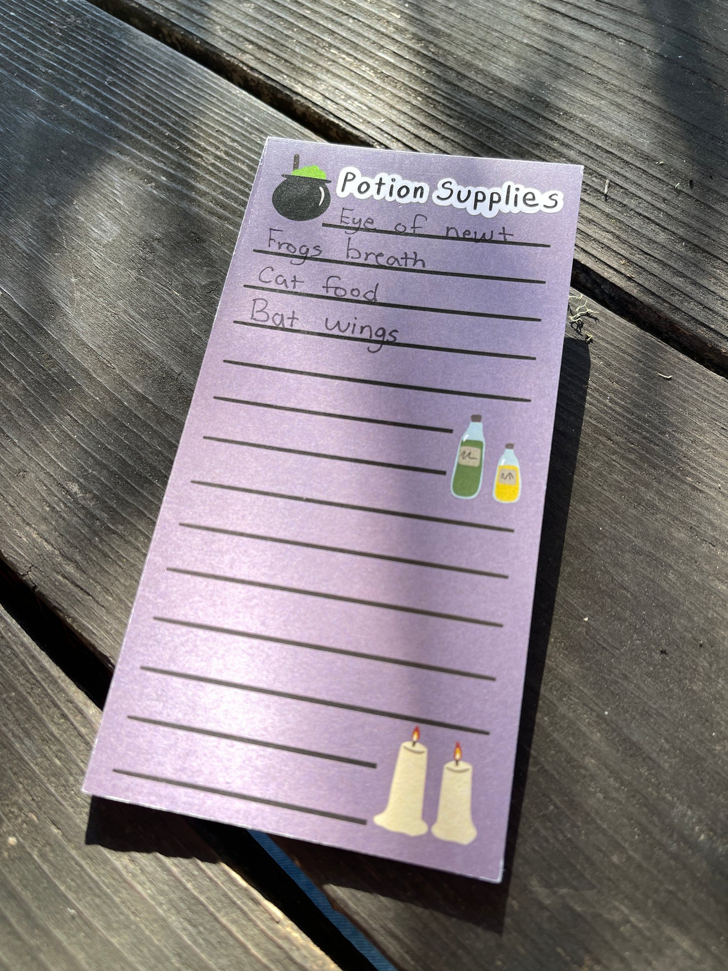 Witches 3 x 6 Potion Supplies Memo Pad