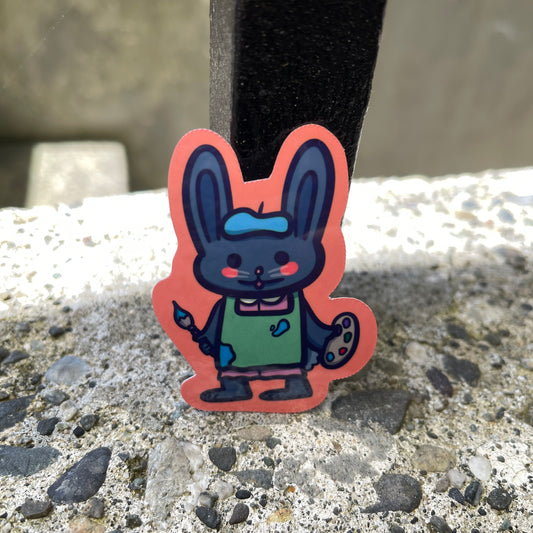 Rabbit Artist Sticker