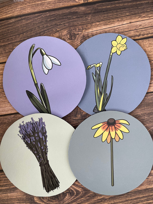 Flower Circle Coaster 4 Pack