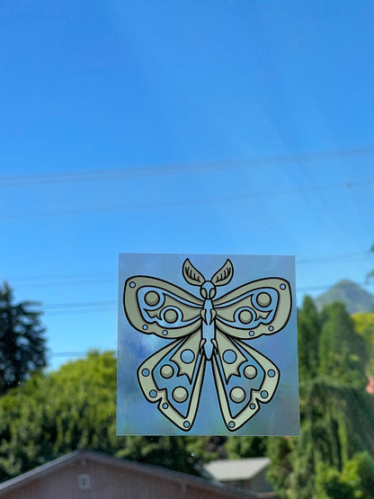 Moth Rainbow Window Cling