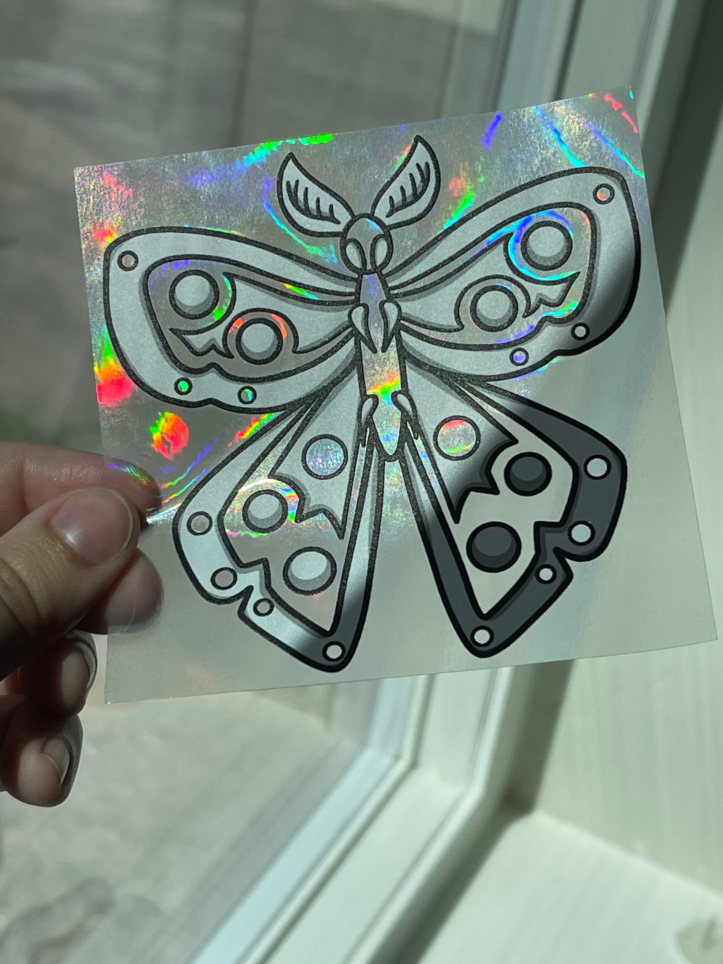 Moth Rainbow Window Cling