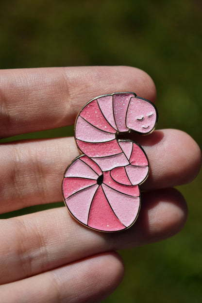 Self Love Worm Soft Enamel Pin (Plain or Glitter)